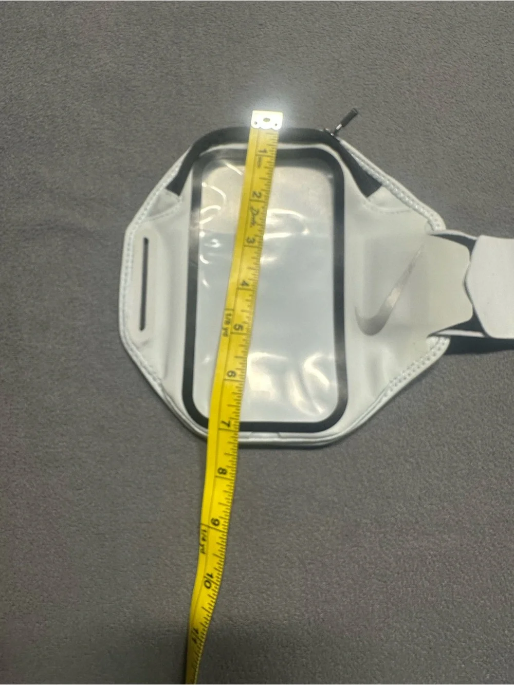 Nike White and Black Sports Armband with Clear Touch Window